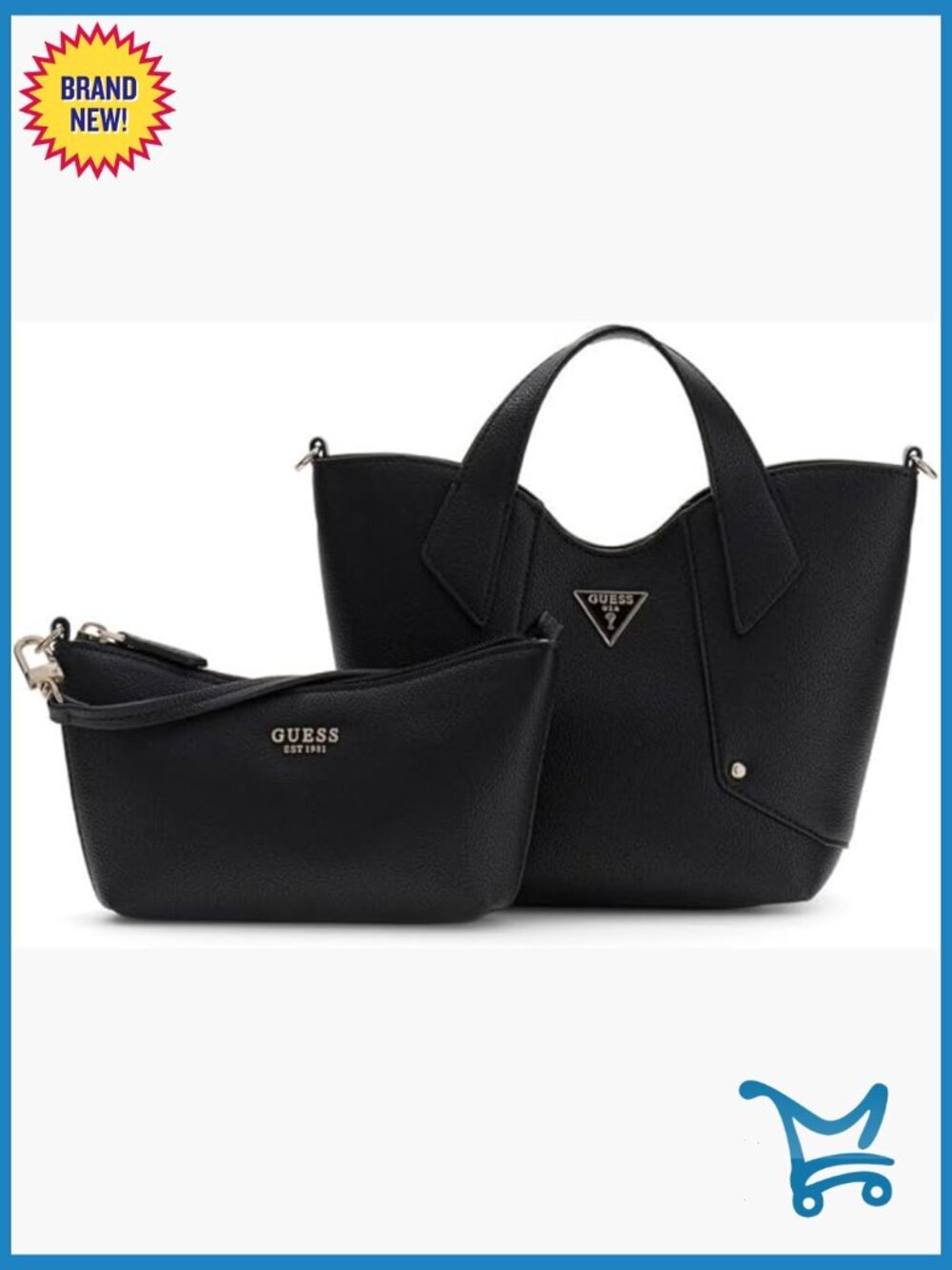 Mini Tote Bag with Removable Pouch and Crossbody Strap